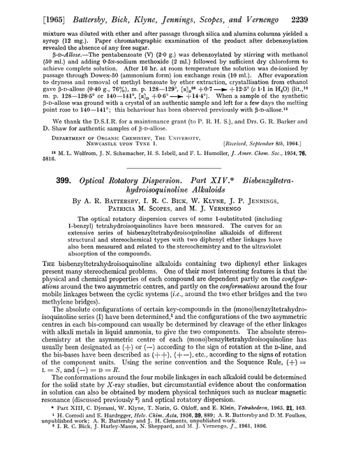 399. Optical rotatory dispersion. Part XIV. Bisbenzyltetra-hydroisoquinoline alkaloids