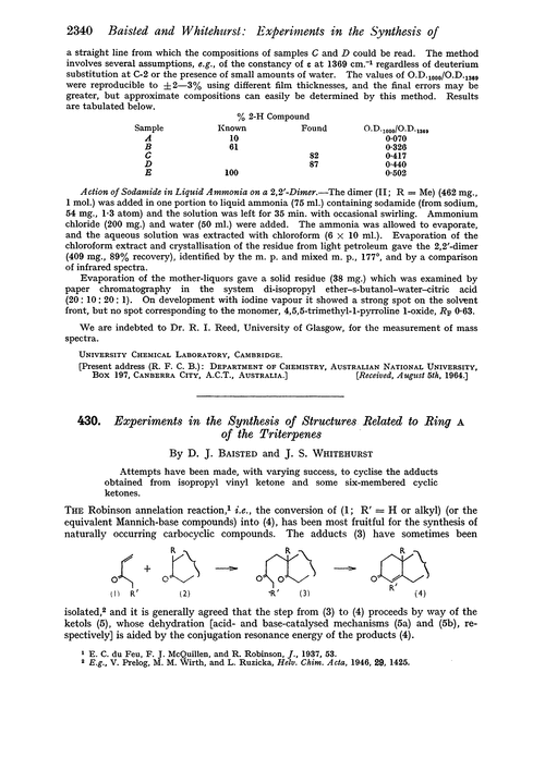 430. Experiments in the synthesis of structures related to ring A of the triterpenes