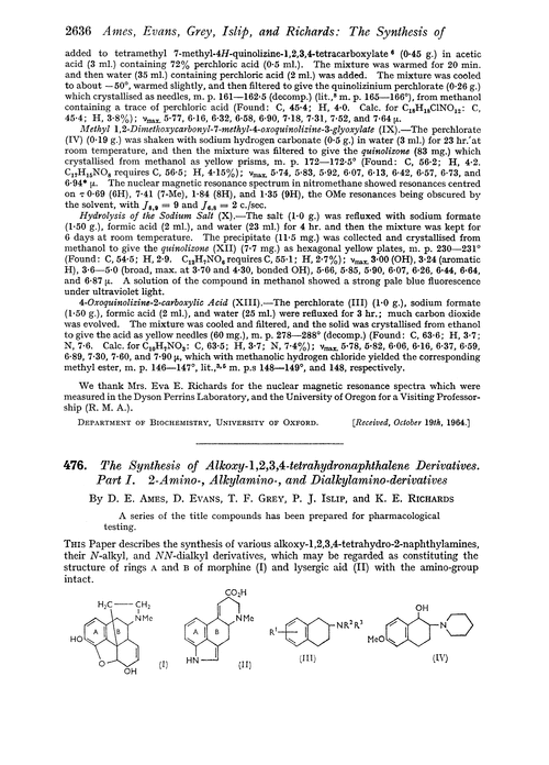 476. The synthesis of alkoxy-1,2,3,4-tetrahydromaphthalene derivatives. Part I. 2-Amino-, alkylamino-, and dialkylamino-derivatives