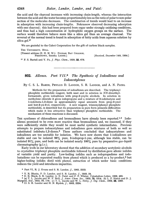 802. Allenes. Part VII. The synthesis of iodoallenes and iodoacetylenes