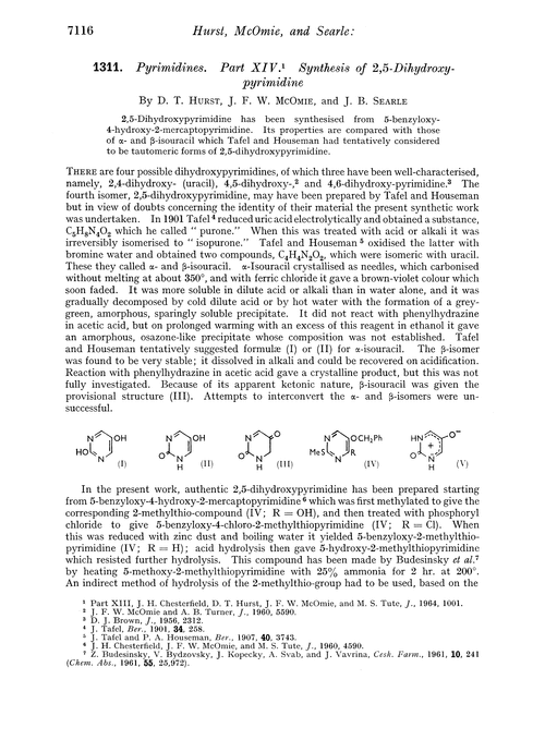 1311. Pyrimidines. Part XIV. Synthesis of 2,5-dihydroxypyrimidine