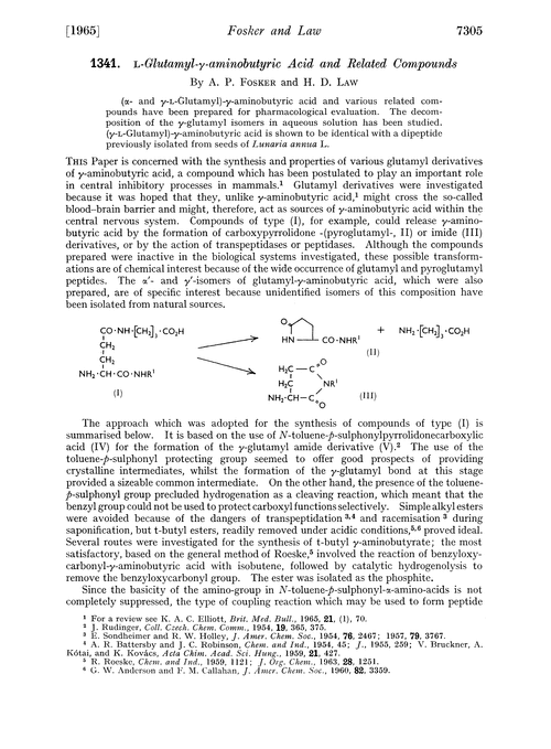 1341. L-glutamyl-γ-aminobutyric acid and related compounds