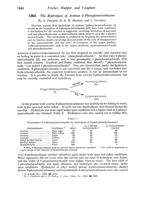 1363. The hydrolysis of acetone 2-phenylsemicarbazone