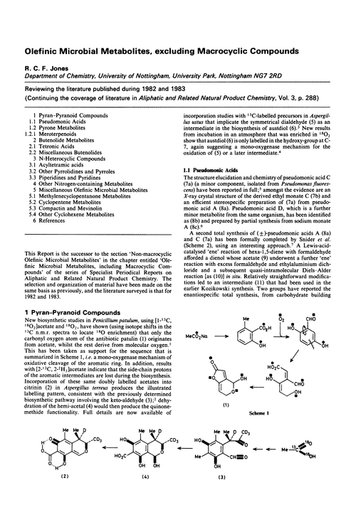 Olefinic microbial metabolites, excluding macrocyclic compounds