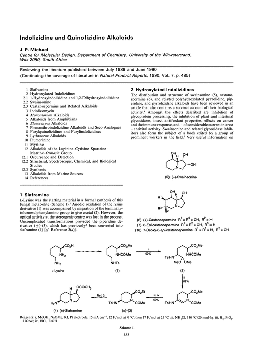 Indolizidine and quinolizidine alkaloids