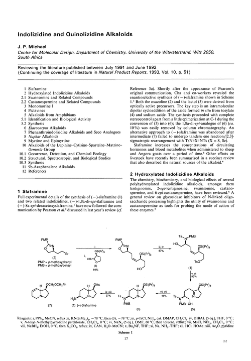 Indolizidine and quinolizidine alkaloids