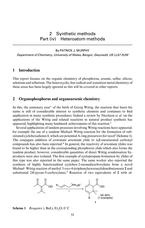 Chapter 2. Synthetic methods . Part (iv) Heteroatom methods