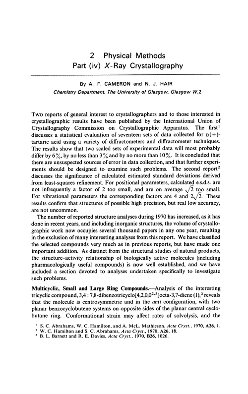 Chapter 2. Physical methods. Part (iv)X-Ray crystallography