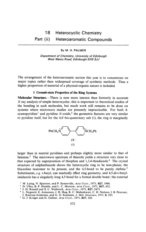 Chapter 18. Heterocyclic chemistry. Part (ii) Heteroaromatic compounds