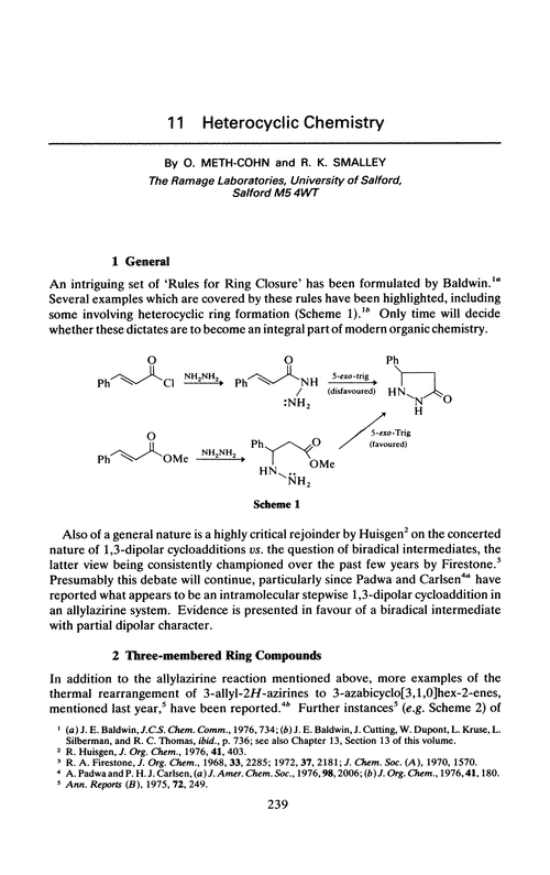 Chapter 11. Heterocyclic chemistry