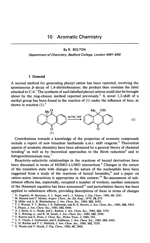 Chapter 10. Aromatic chemistry