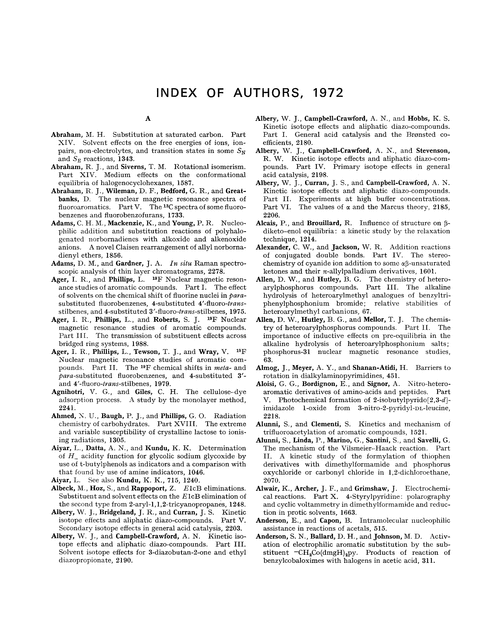 Index of authors, 1972