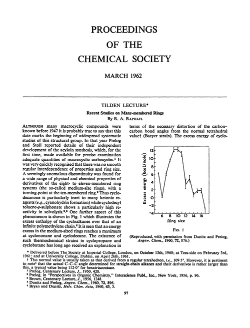 Proceedings of the Chemical Society. March 1962