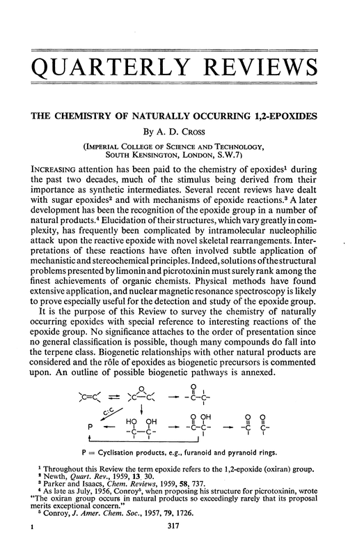 The chemistry of naturally occurring 1,2-epoxides