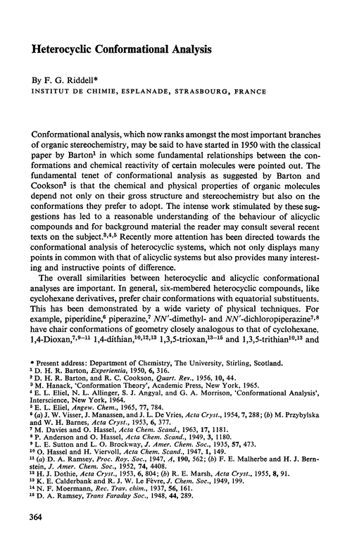 Heterocyclic conformational analysis