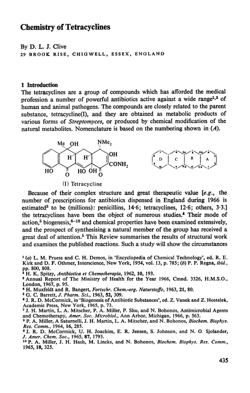 Chemistry of tetracyclines