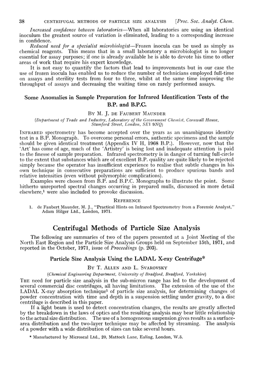 Centrifugal methods of particle size analysis