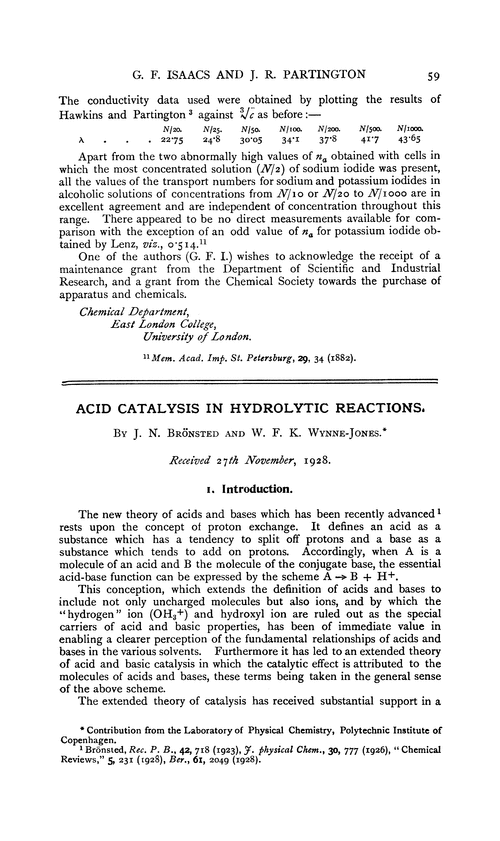 Acid catalysis in hydrolytic reactions