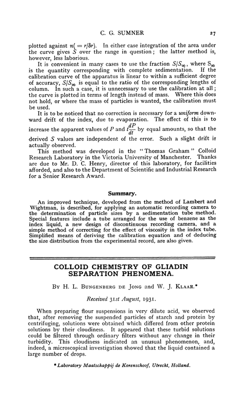 Colloid chemistry of gliadin separation phenomena