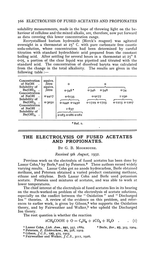 The electrolysis of fused acetates and propionates