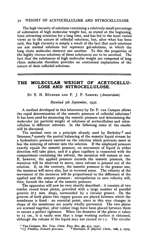 The molecular weight of acetocellulose and nitrocellulose