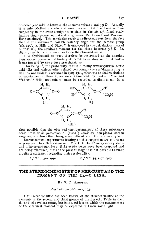 The stereochemistry of mercury and the moment of the Hg—C link