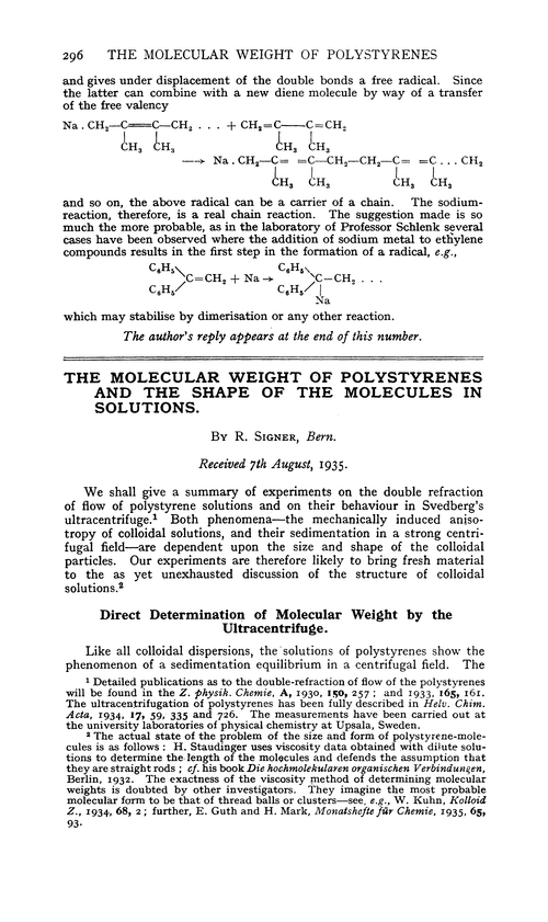 The molecular weight of polystyrenes and the shape of the molecules in solutions