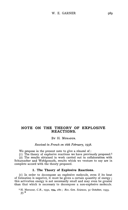 Note on the theory of explosive reactions