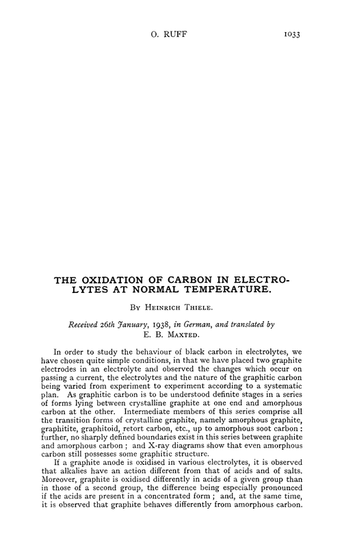 The oxidation of carbon in electrolytes at normal temperature