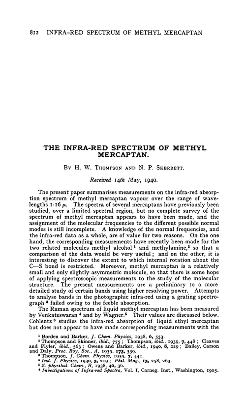 The infra-red spectrum of methyl mercaptan