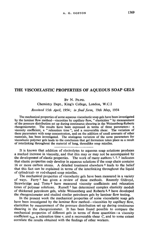 The viscoelastic properties of aqueous soap gels