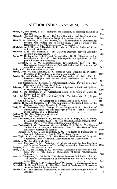 Author index—volume 51, 1955