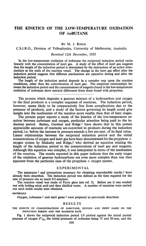 The kinetics of the low-temperature oxidation of isobutane