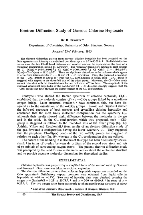 Electron diffraction study of gaseous chlorine heptoxide