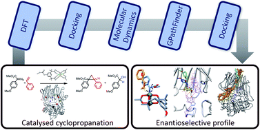 Graphical abstract: Successes and challenges in multiscale modelling of artificial metalloenzymes: the case study of POP-Rh2 cyclopropanase