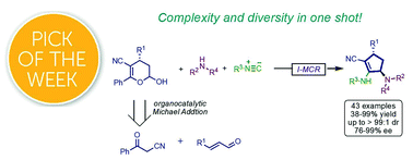 Graphical abstract: Direct access to tetrasubstituted cyclopentenyl scaffolds through a diastereoselective isocyanide-based multicomponent reaction