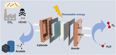 Graphical abstract: Electrocatalytic C–C coupling of CO2 and formaldehyde to synthesize acetate via membrane electrode assembly