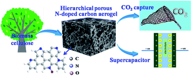 Graphical abstract: 3D hierarchical porous N-doped carbon aerogel from renewable cellulose: an attractive carbon for high-performance supercapacitor electrodes and CO2 adsorption