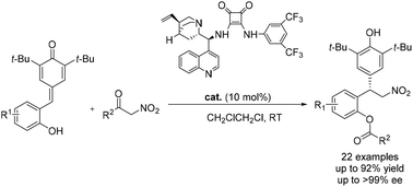 Graphical abstract: Organocatalytic asymmetric cascade 1,6-addition/hemiketalization/retro-Henry reaction of ortho-hydroxyphenyl-substituted p-QMs with α-nitroketones