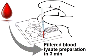 Graphical abstract: A microfluidic finger-actuated blood lysate preparation device enabled by rapid acoustofluidic mixing