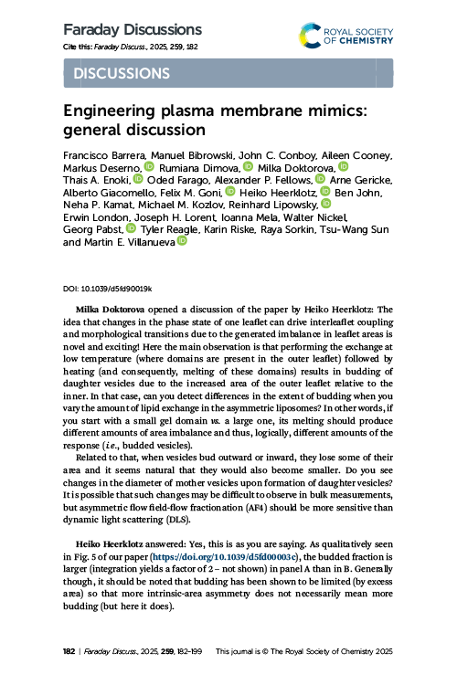 Engineering plasma membrane mimics: general discussion