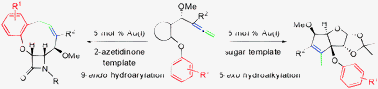 Graphical abstract: Gold-catalysed tuning of reactivity in allenes: 9-endo hydroarylation versus formal 5-exo hydroalkylation
