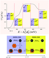 Graphical abstract: Voltammetry of the aqueous complexation–dissociation coupled to transfer (ACDT) mechanism with charged ligands