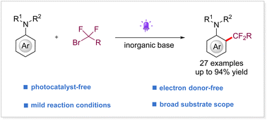 Graphical abstract: Photo-induced C(sp2)–H difluoroalkylation of anilines
