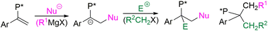 Graphical abstract: Tandem addition of nucleophilic and electrophilic reagents to vinyl phosphinates: the stereoselective formation of organophosphorus compounds with congested tertiary carbons