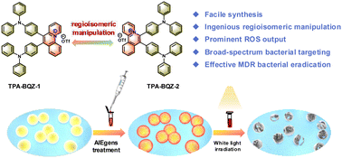 Graphical abstract: Regioisomeric manipulation of AIE-active photosensitizers towards multidrug-resistant bacterial eradication