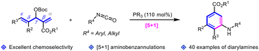 Graphical abstract: Phosphine-mediated formal [5 + 1] aminobenzannulations of Morita–Baylis–Hillman carbonates with isocyanates