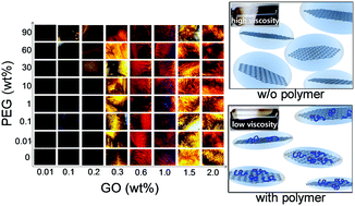 Graphical abstract: Wide concentration liquid crystallinity of graphene oxide aqueous suspensions with interacting polymers