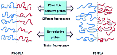 Graphical abstract: Dramatic differences in the fluorescence of AIEgen-doped micro- and macrophase separated systems