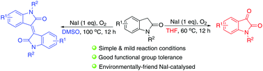 Graphical abstract: NaI-mediated divergent synthesis of isatins and isoindigoes: a new protocol enabled by an oxidation relay strategy